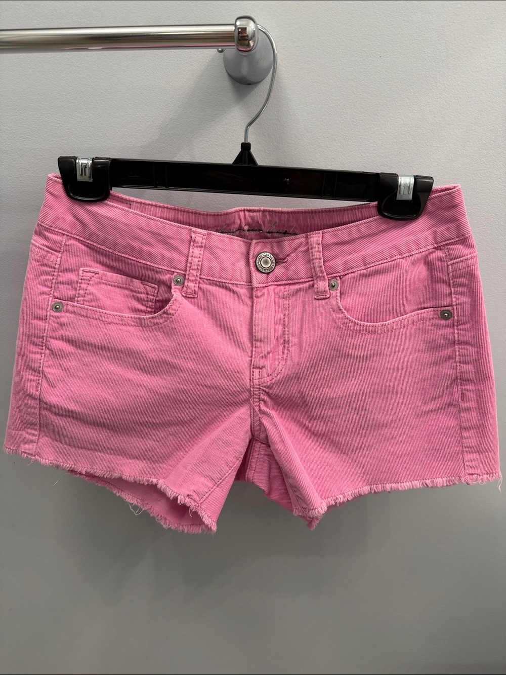 American Eagle Outfitters Pink Frayed Hem Corduroy Shorts